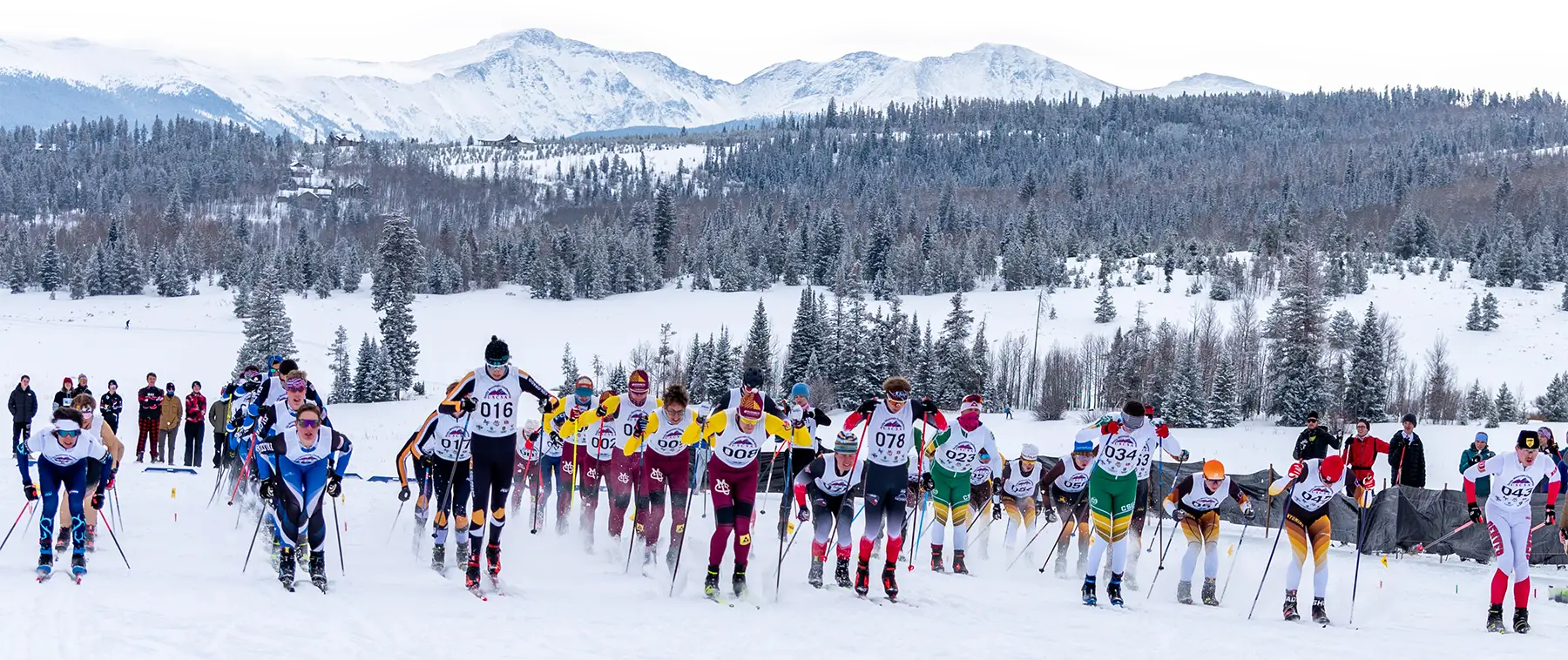 Athletes in the cross country ski race