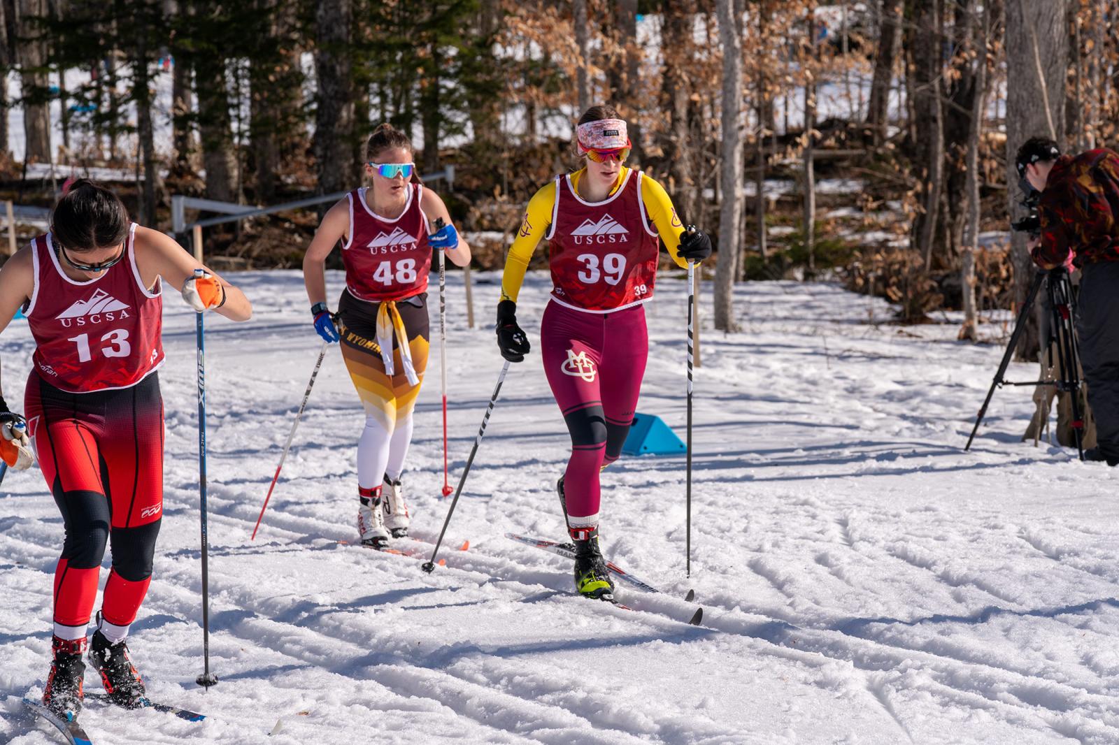 Mya Taylor pushing through tough, soft snow conditions at Mt. Van Hoevenberg during the 7.5K classic at the USCSA National Championships in Lake Placid.