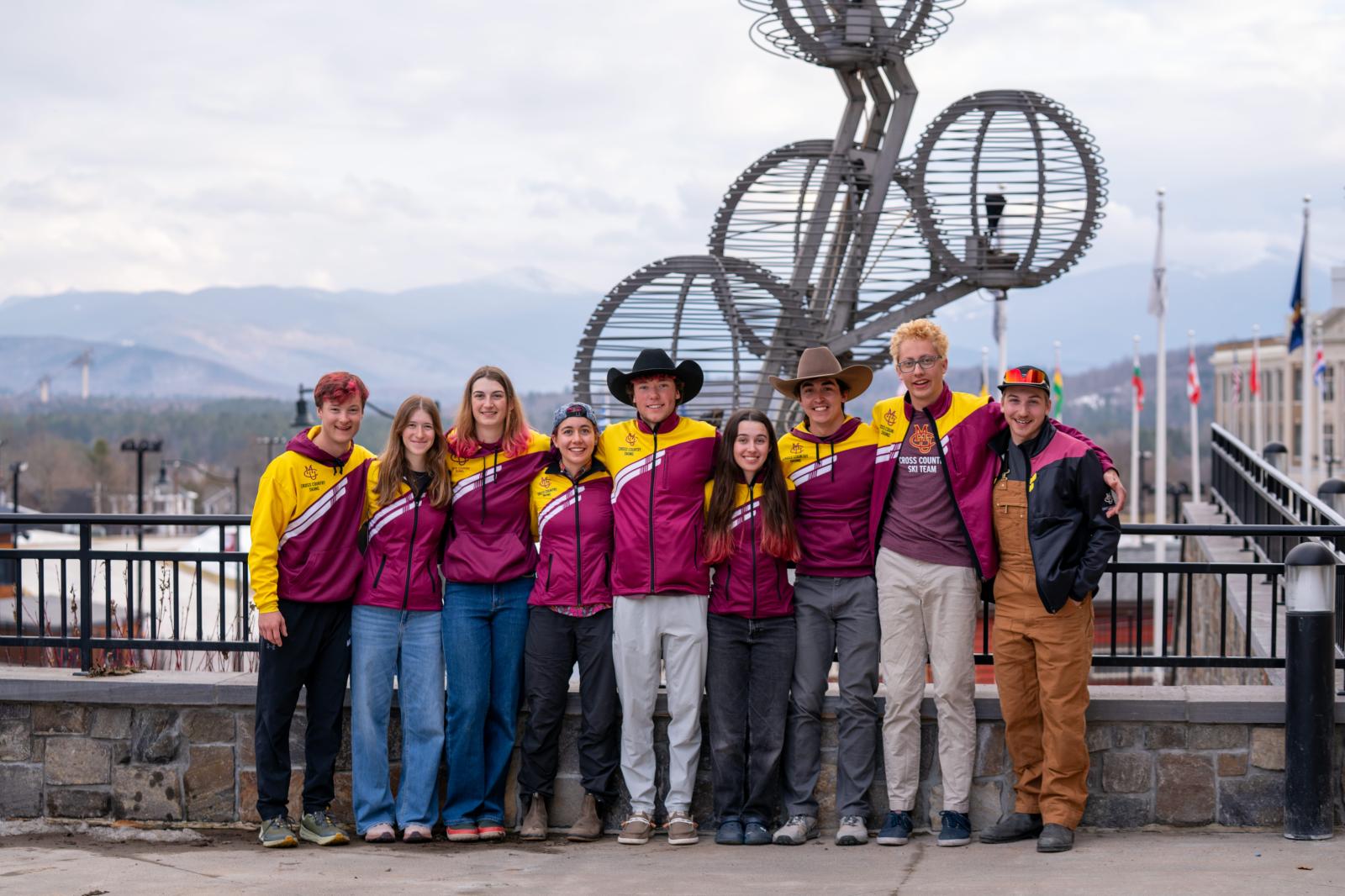 The CMU Cross Country Ski Team in Lake Placid together on the national stage, representing the program, the university, and the journey that brought them here.